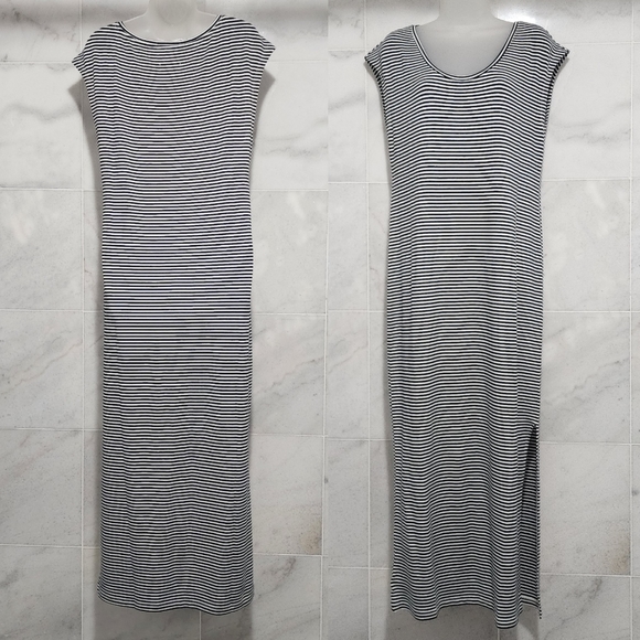 NWT Lou & Grey Striped Maxi Dress Side Slit M - Picture 6 of 7
